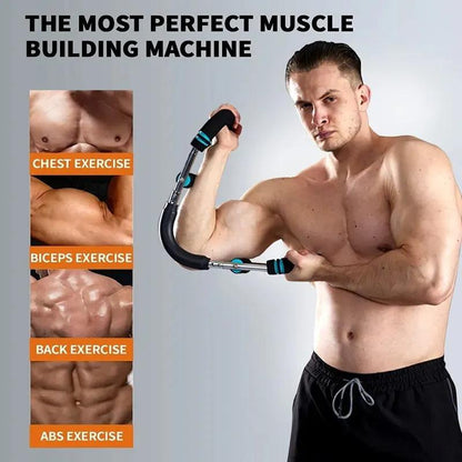U Shape Arm Trainer Strengthen Chest and Arm Muscles Men'S Fitness Trainer Detachable Portable Spring Resistance Home Fitness Equipment Upper Body Strength Training Machine Body Strength