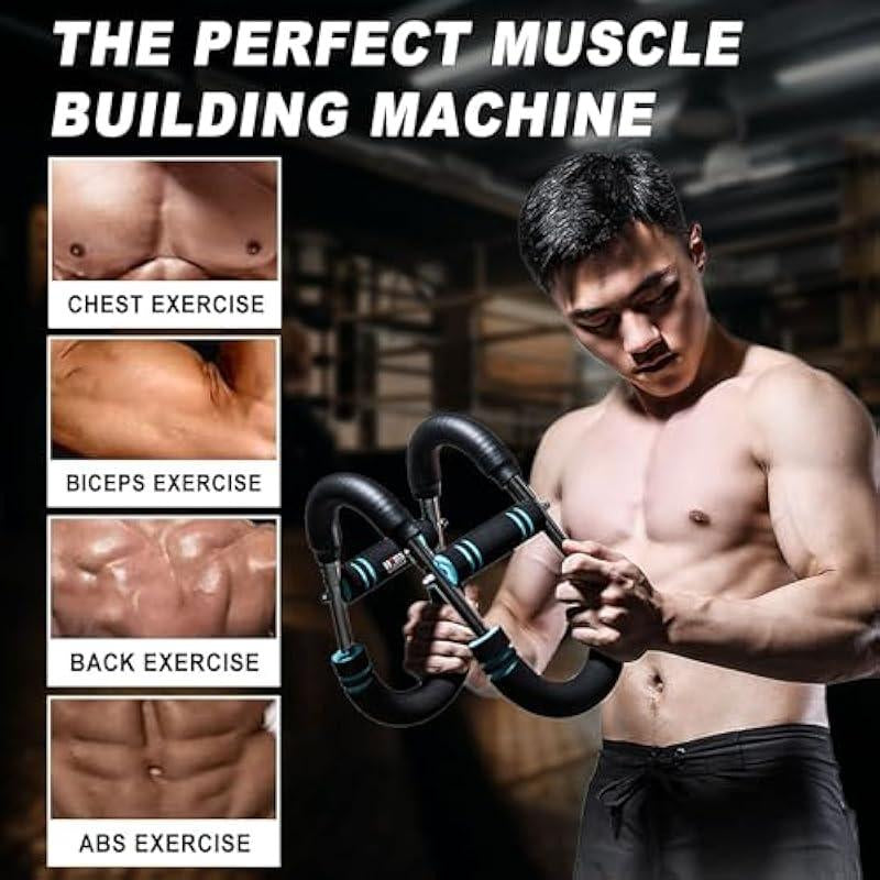 U Shape Arm Trainer Strengthen Chest and Arm Muscles Men'S Fitness Trainer Detachable Portable Spring Resistance Home Fitness Equipment Upper Body Strength Training Machine Body Strength