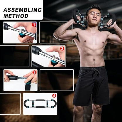 U Shape Arm Trainer Strengthen Chest and Arm Muscles Men'S Fitness Trainer Detachable Portable Spring Resistance Home Fitness Equipment Upper Body Strength Training Machine Body Strength