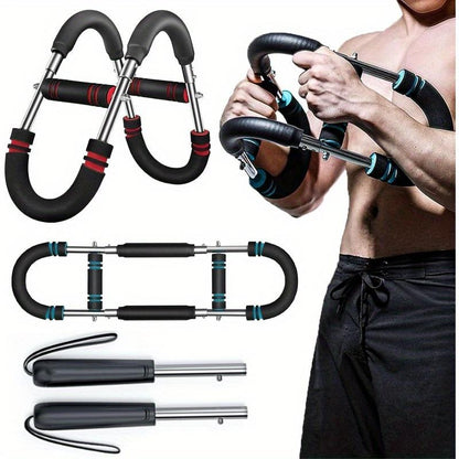 U Shape Arm Trainer Strengthen Chest and Arm Muscles Men'S Fitness Trainer Detachable Portable Spring Resistance Home Fitness Equipment Upper Body Strength Training Machine Body Strength
